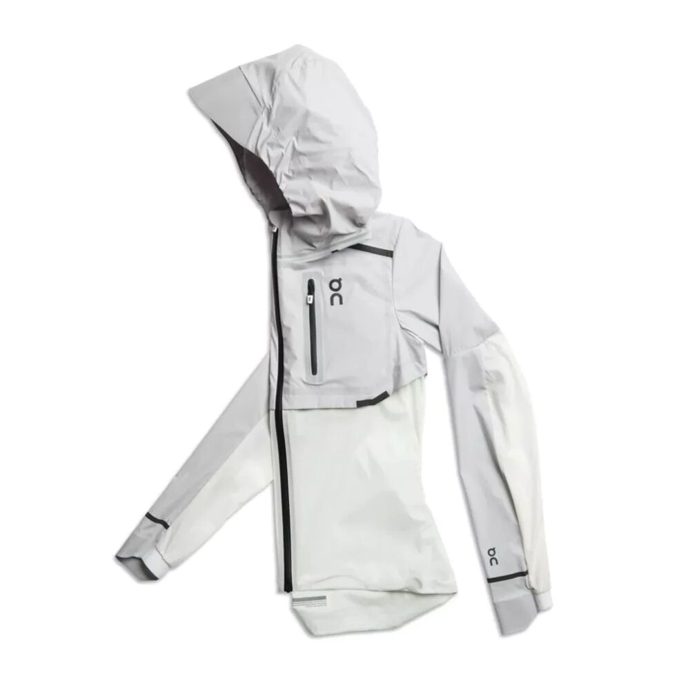 On Women's Weather-Jacket, (204.4102) Grey |White, XL
